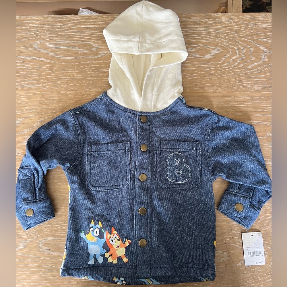 18 months toddler NWT bluey spring summer light denim jacket